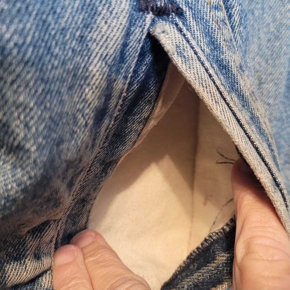 Vintage 70s 80s Levi Strauss Denim Trucker Jacket Sherpa Fleece Lining Adult Lrg - Picture 7 of 12